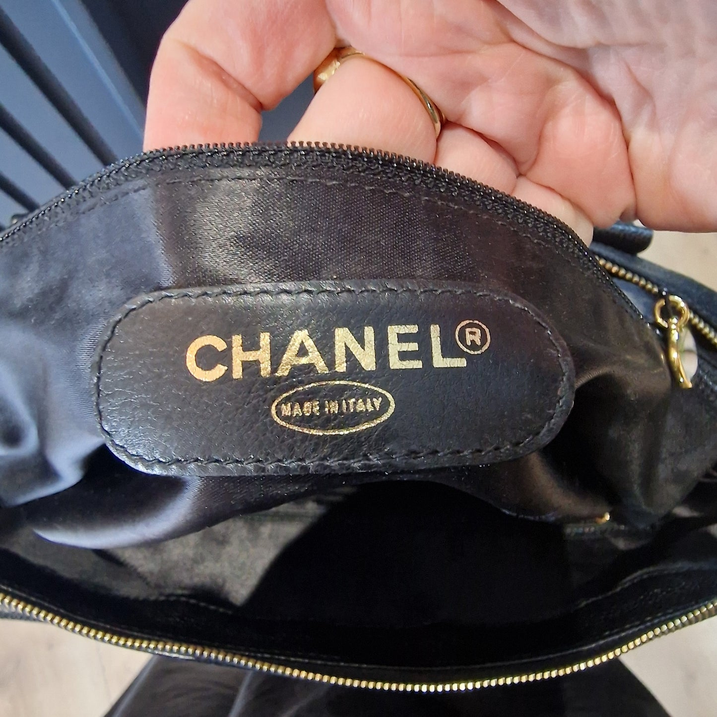 Chanel Black Caviar Leather Bag
