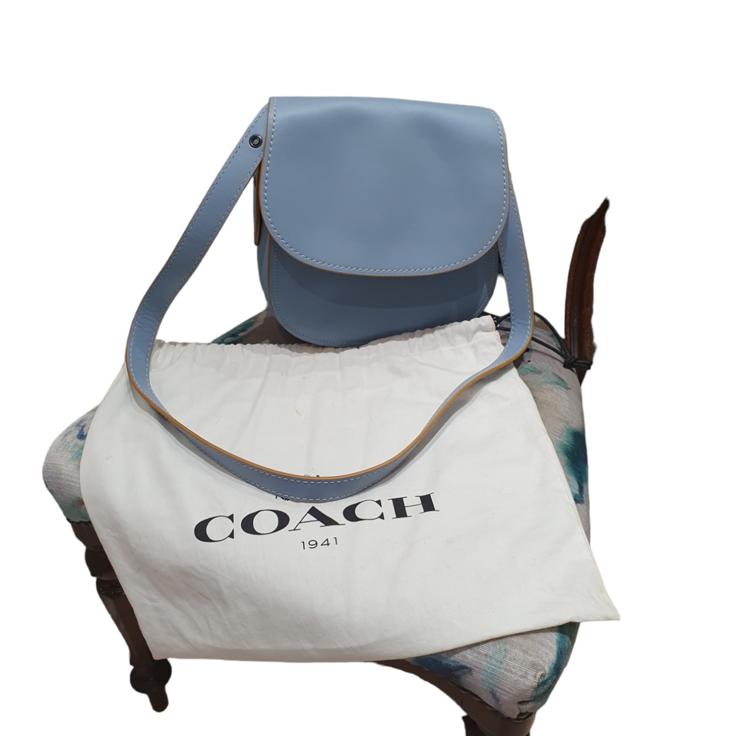 Coach Baby blue leather saddle bag 23