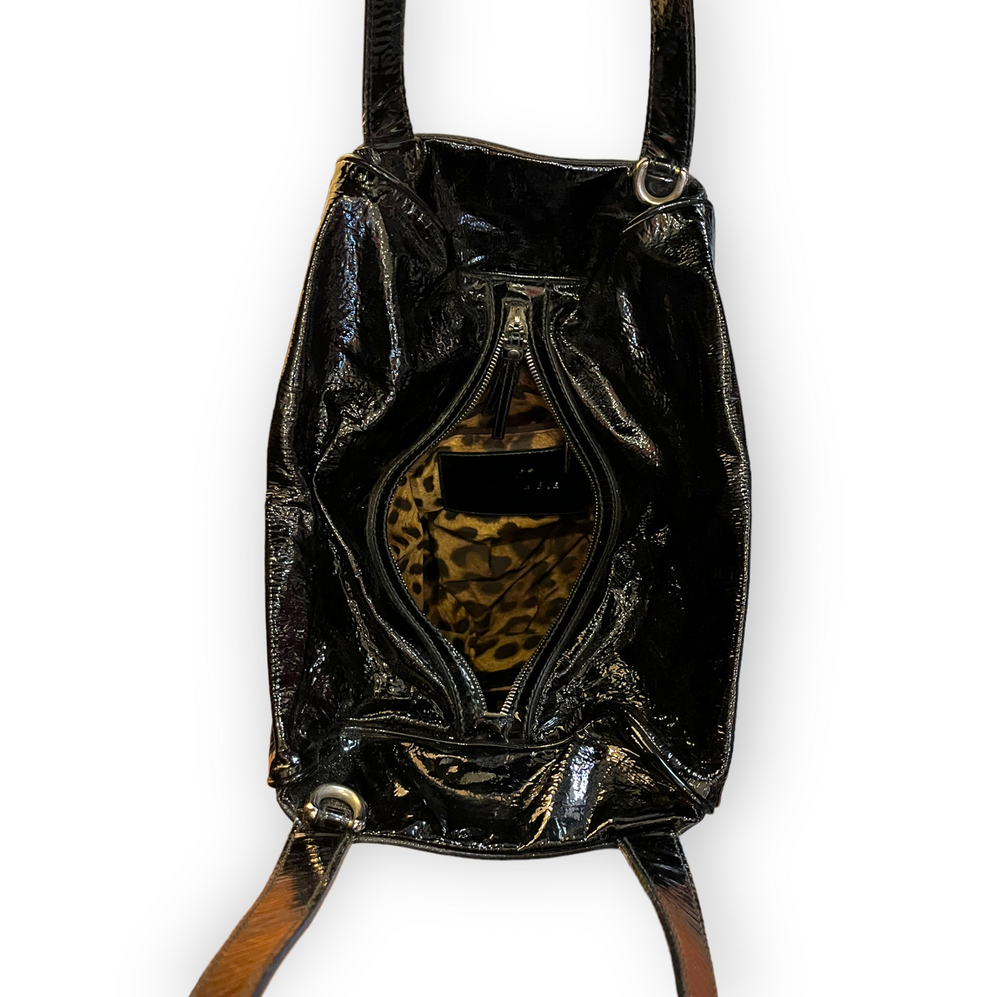 Dolce and Gabbana Black Patent Bucket Bag