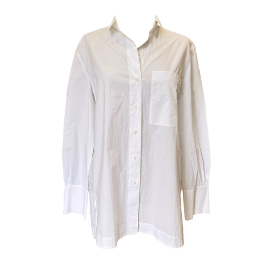 Luisa Cerano White Blouse with Navy Detail - 12