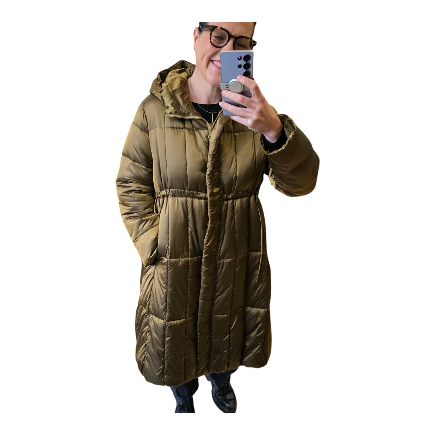 Caractere Olive Gold Puffer Coat - 12