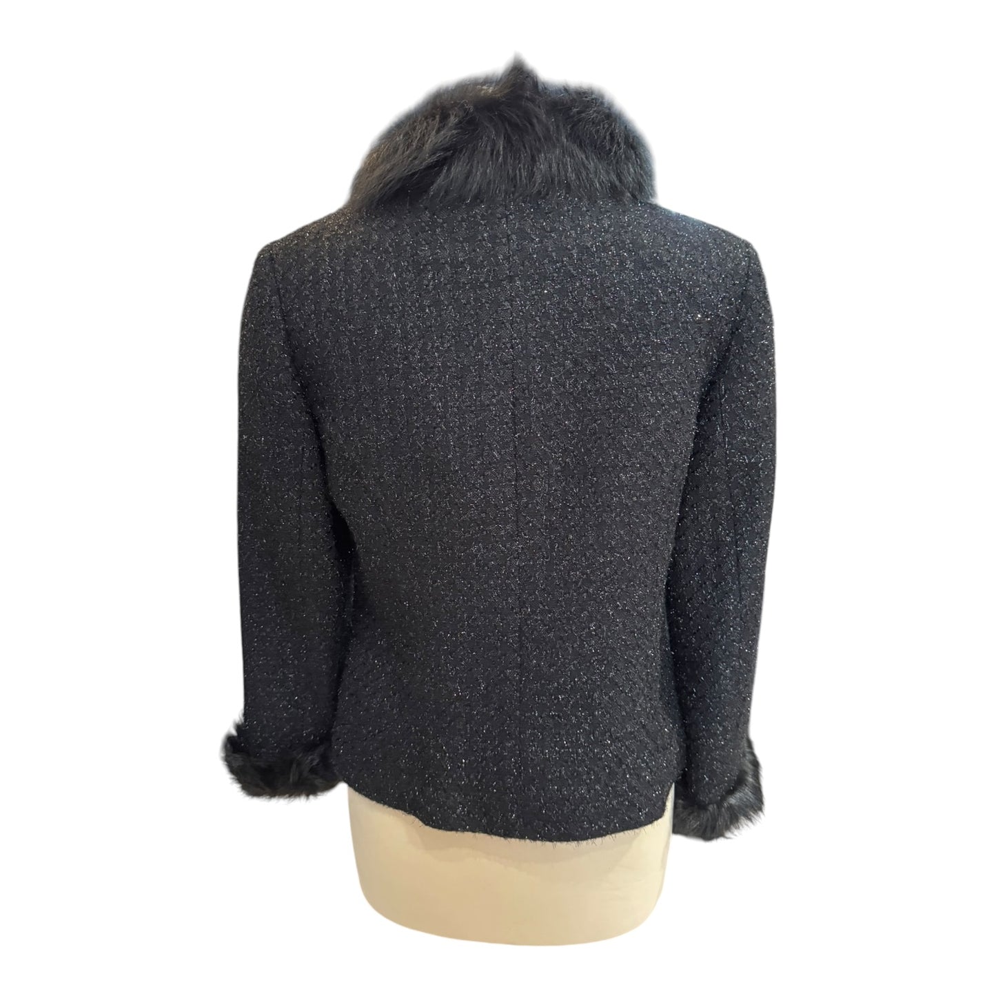 Ann Louise Roswald Black Sparkly Jacket - 12