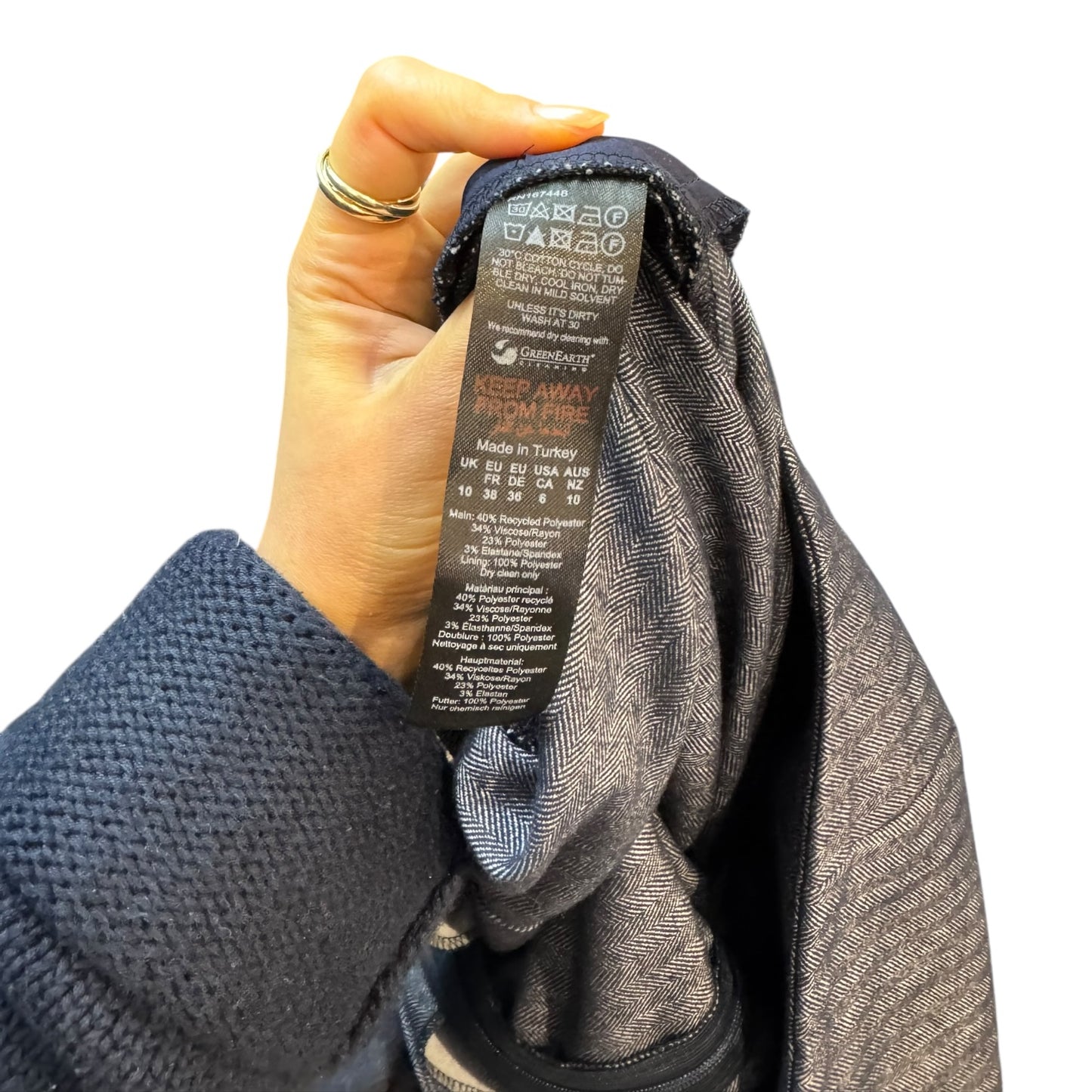 Karen Millen Herringbone Wide Leg Tailored Jumpsuit - 10