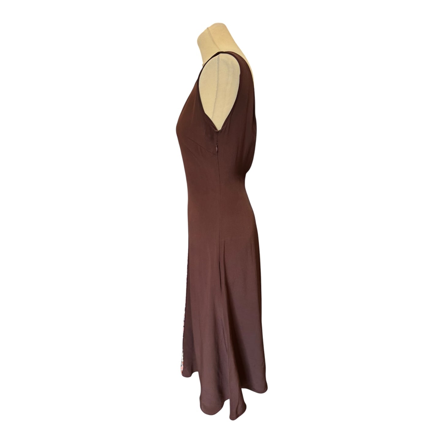Mulberry Silk Burgundy and Paisley Dress - 8/10