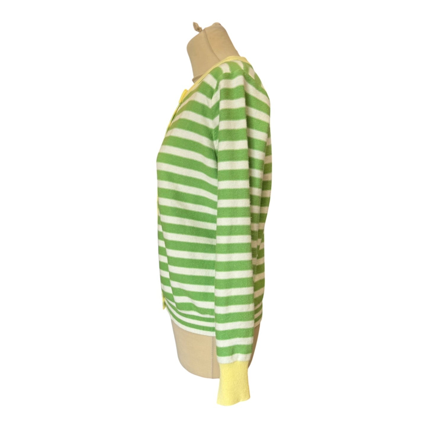 Kilkey Green and Yellow Stripe Cardigan - 8/10/12