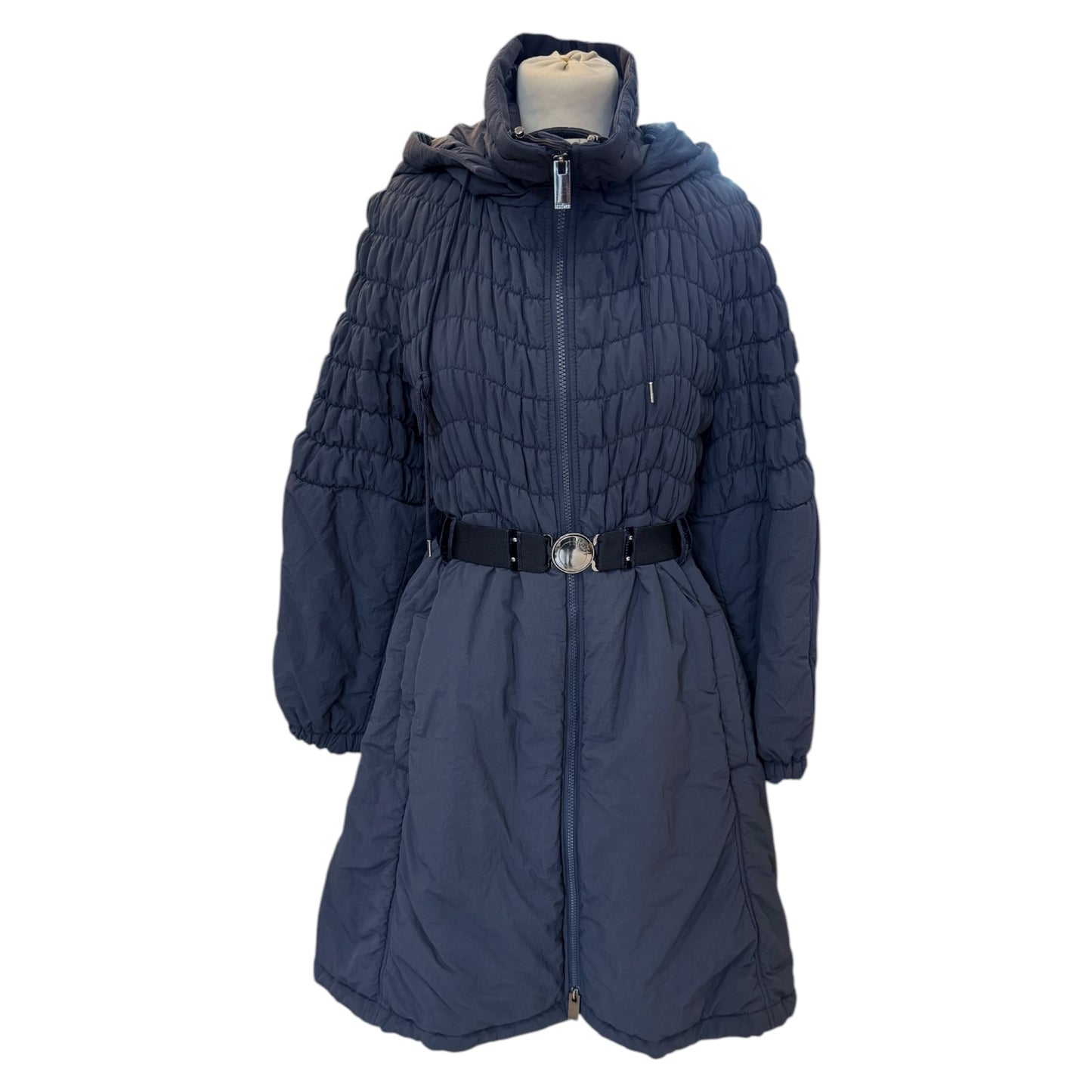 High Tech Navy Tech Parka with Quilted Bodice - 8
