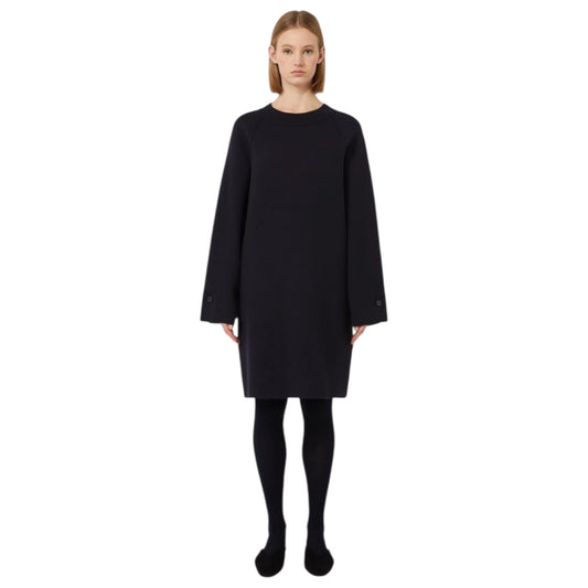 Max Mara Navy Wool Blend Dress - 12