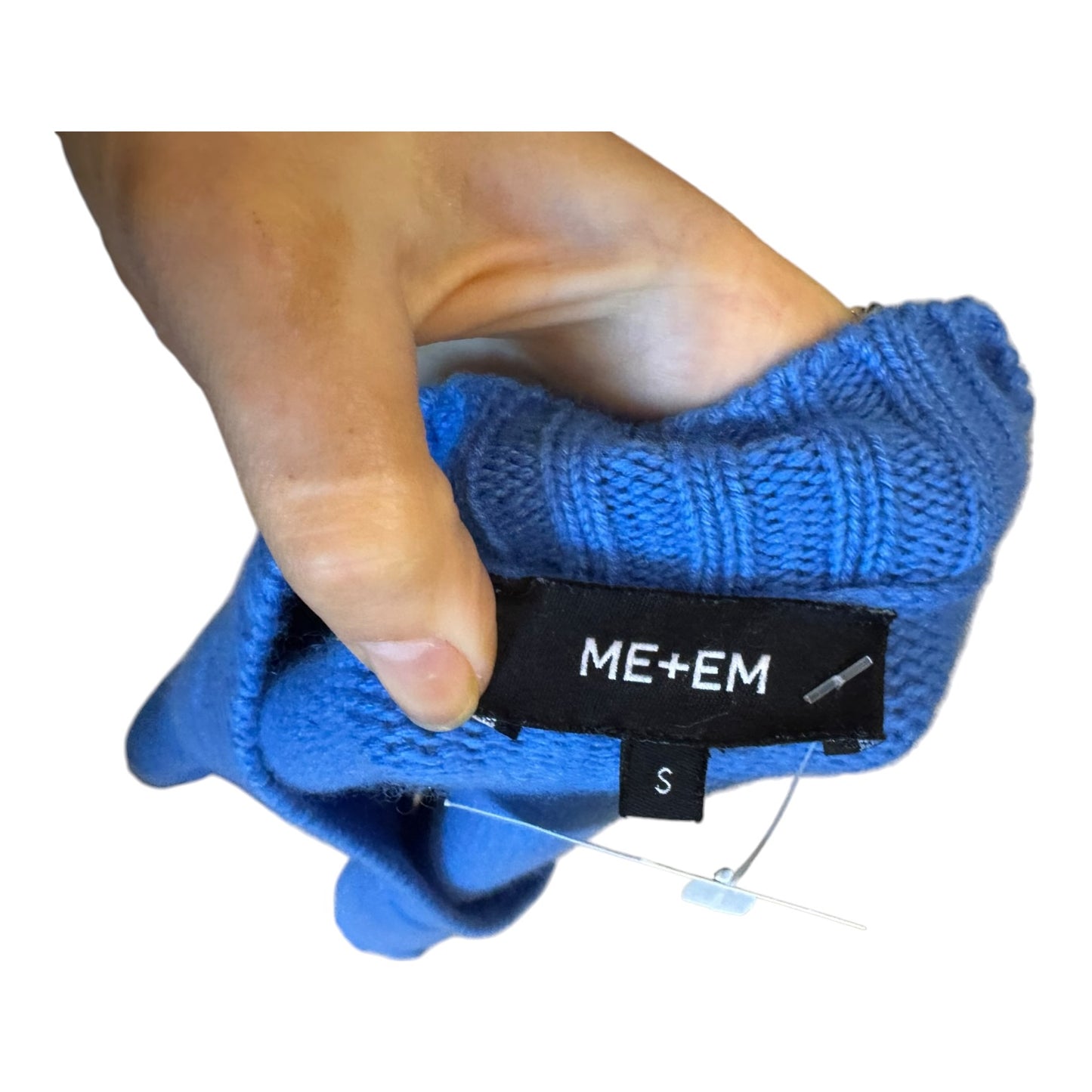 Me + Em Blue Cropped Wool and Cashmere Cardigan - 10