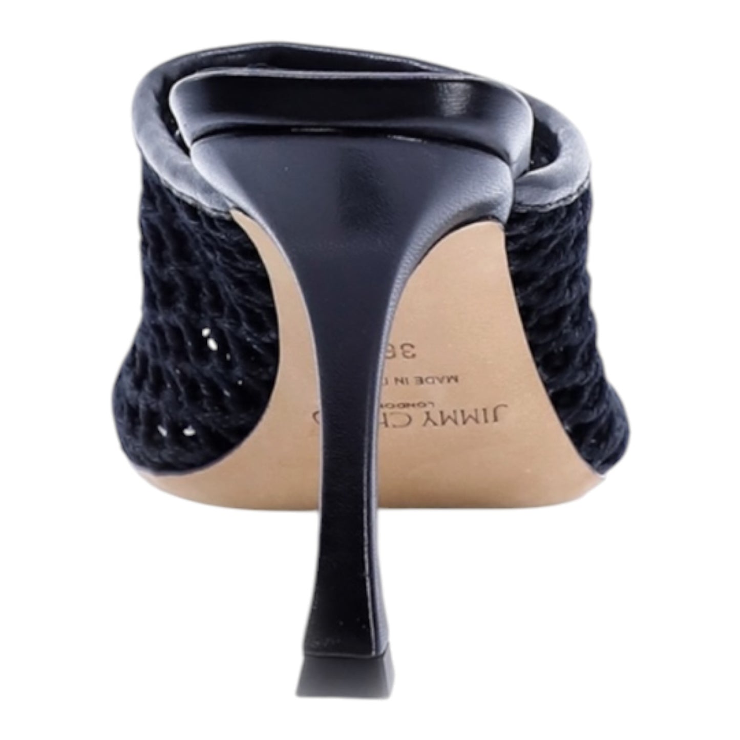 Jimmy Choo Black Seher 90 Woven Mules - 40.5 / 7.5