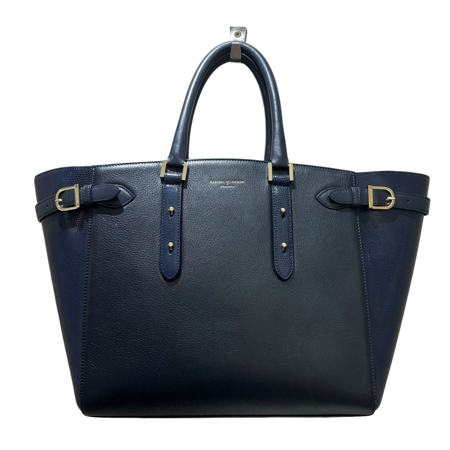 Aspinal Navy Tote Bag