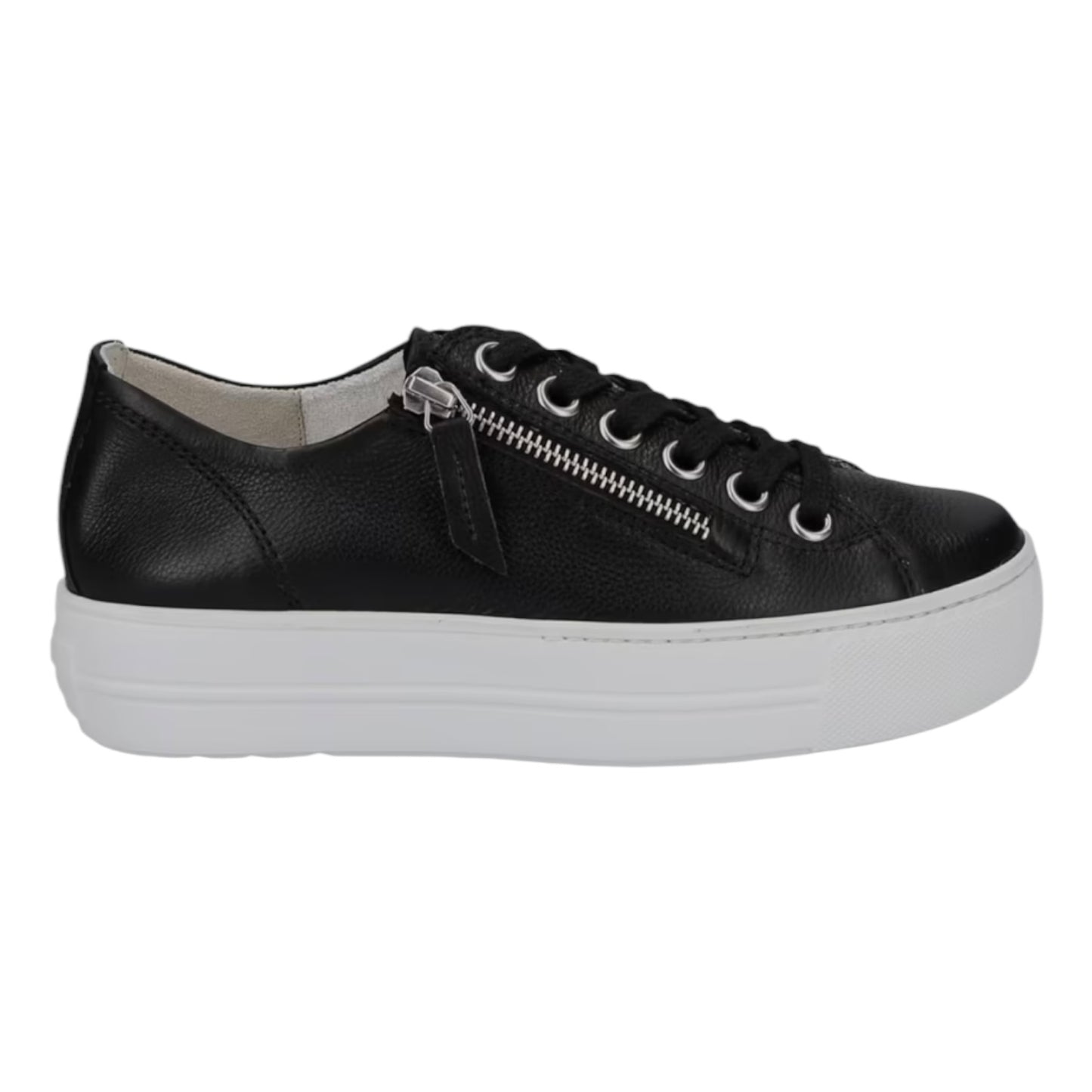 Paul Green Black Leather Flatform Shoes - 4.5/5