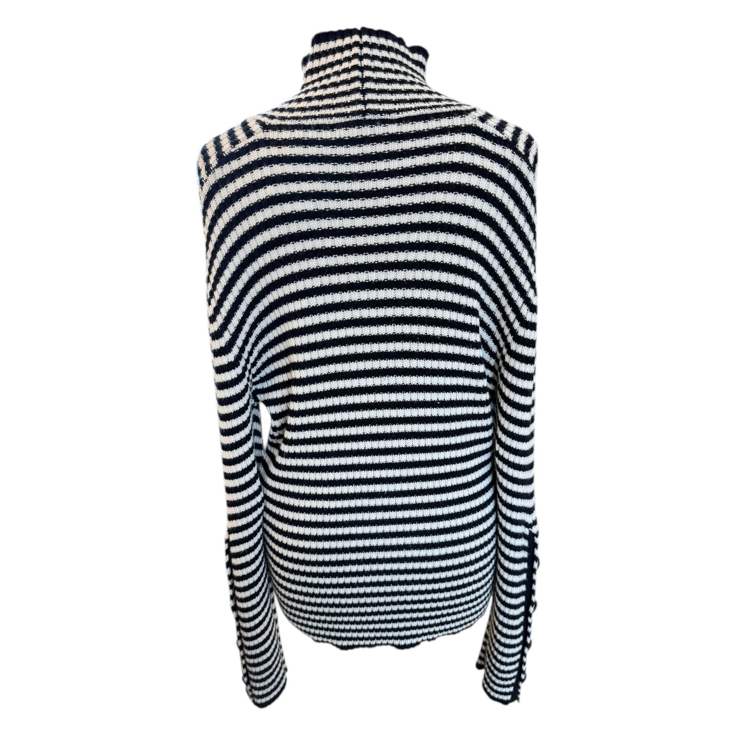 Max Mara Merino Wool Navy and White Stripe Sweater - 10/12