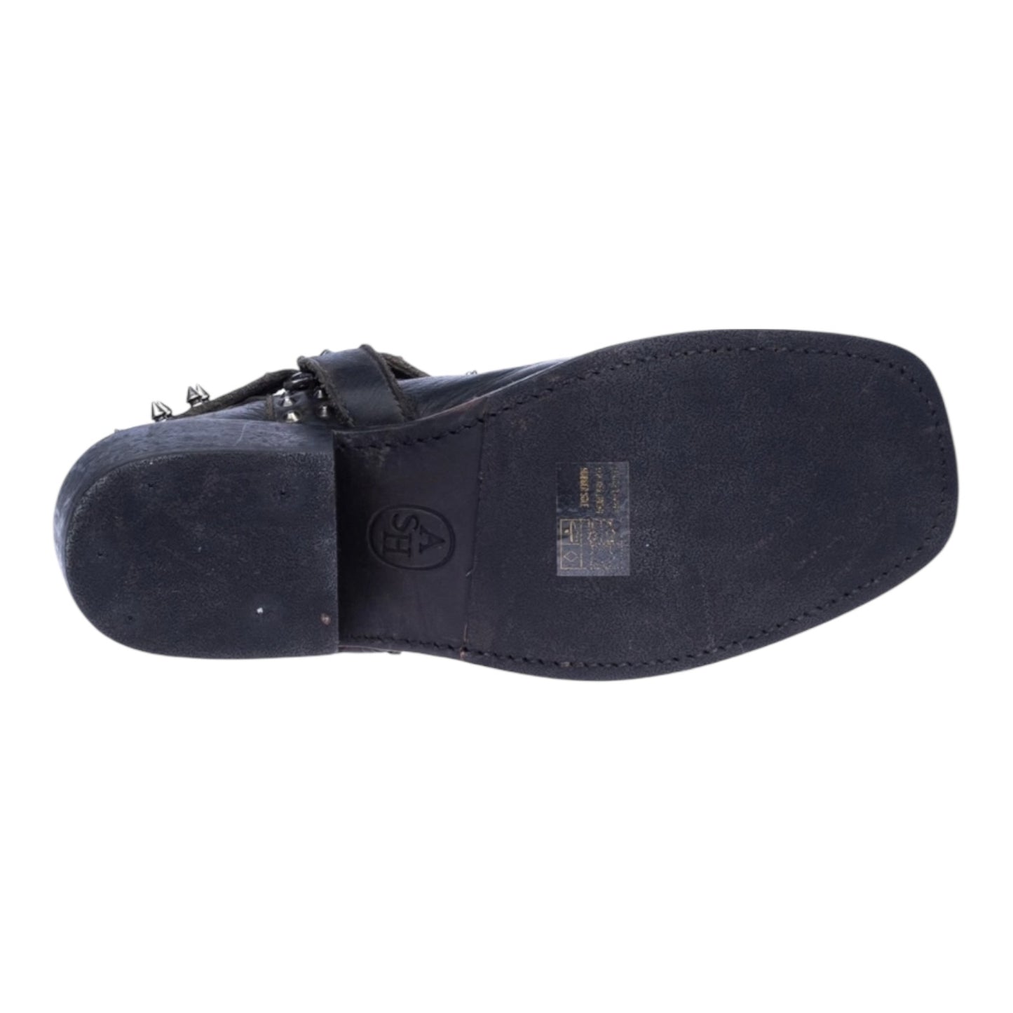 Ash Leather Mid-Calf Distressed Studded Boots - 37/4 - Worn Twice