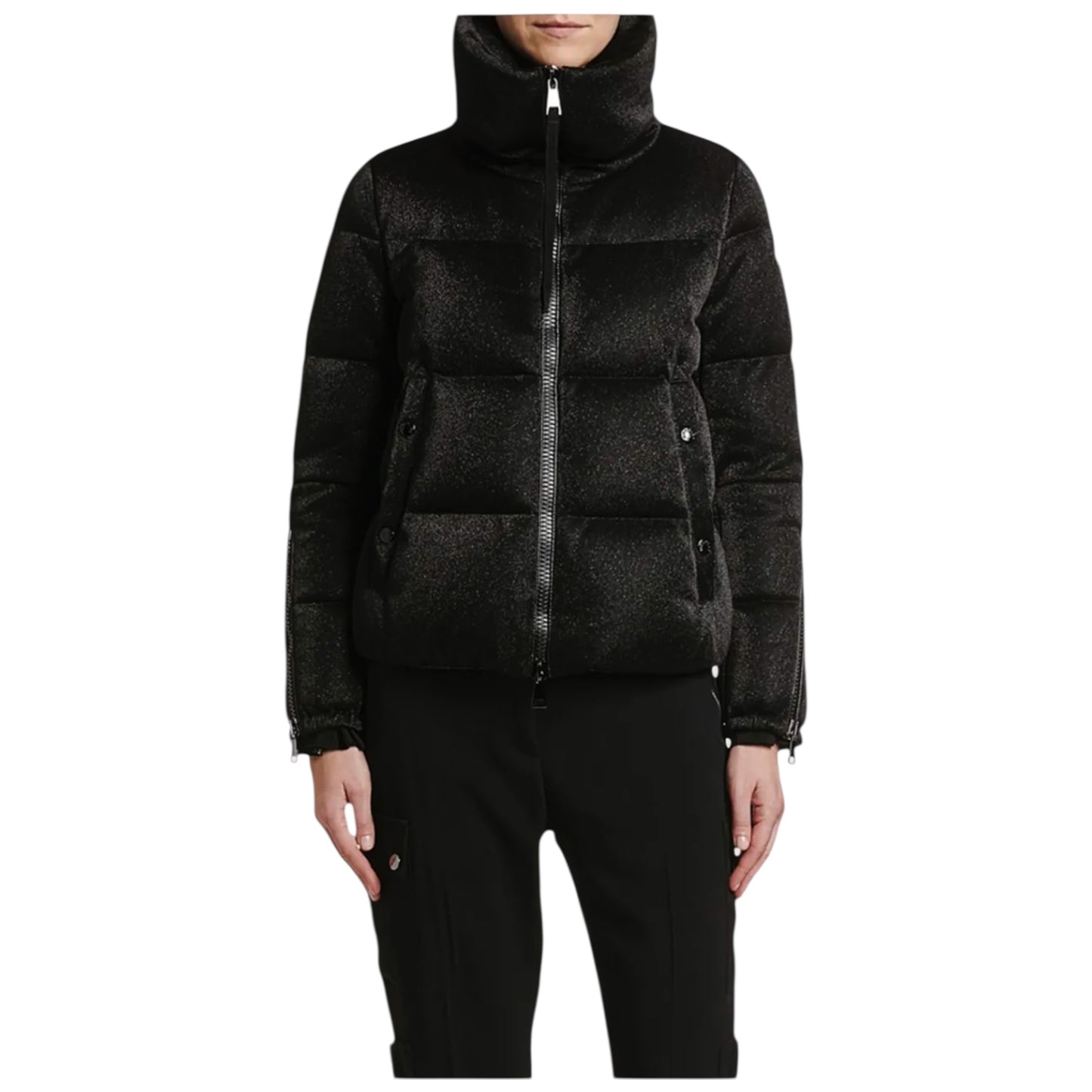 Moncler Bandama Black Glitter Puffer Jacket - 8