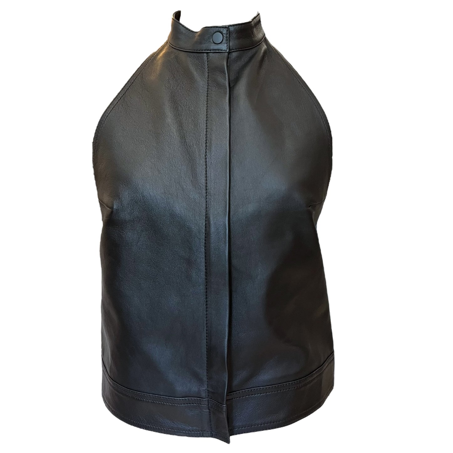 COS Black Leather Top - 8/XS