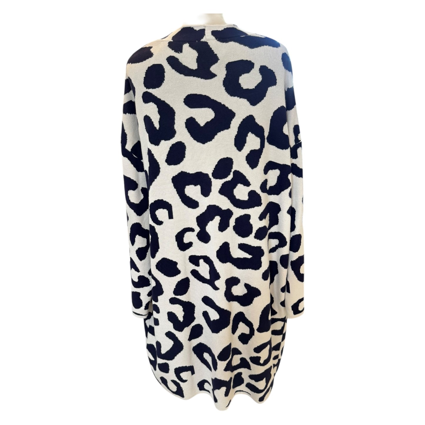 Milano Italy Navy and Cream Long Cardigan - 14/16