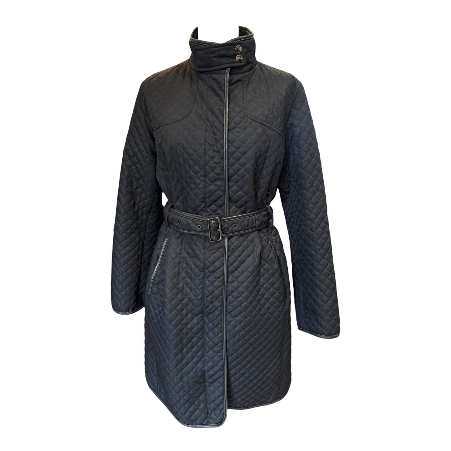 Burberry Black Quilted Coat - 12