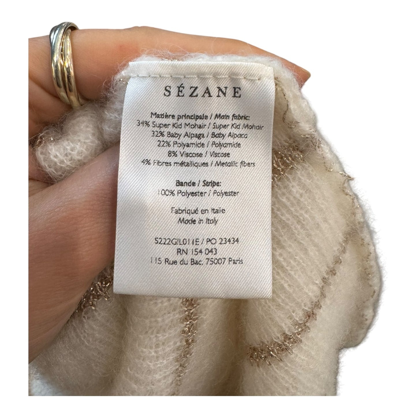 Sézane Cream and Gold Gaspard Cardigan - 8