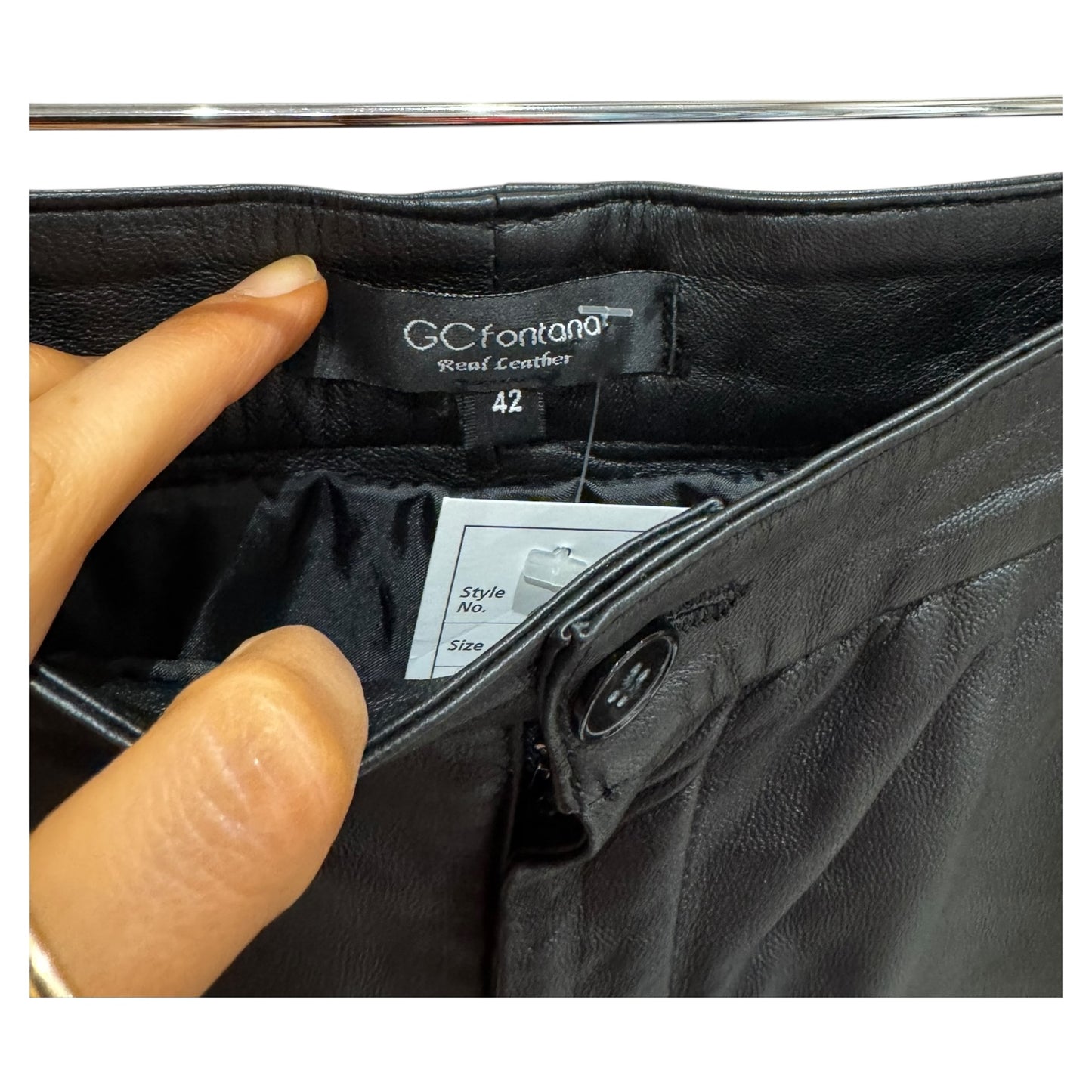 GC Fontana Black Leather Trousers - 12/14