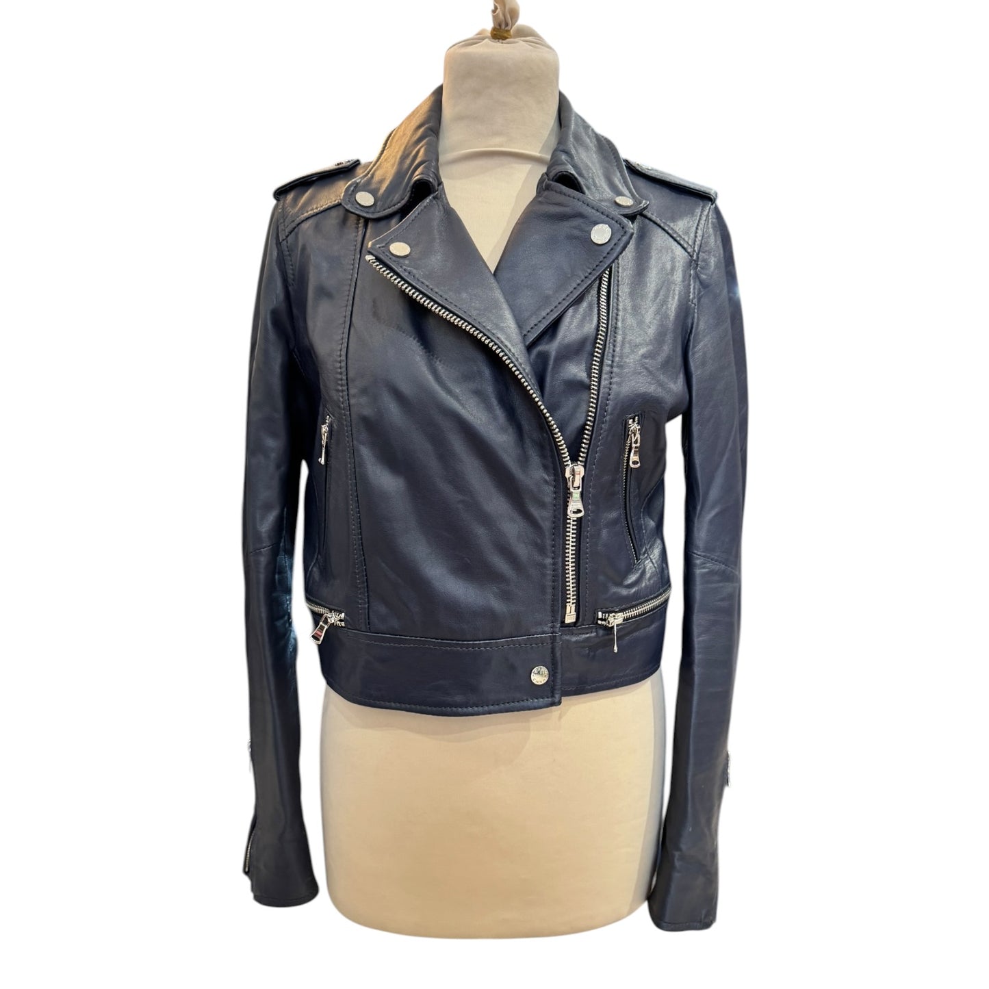 Oakwood Navy Leather Jacket - 10/12