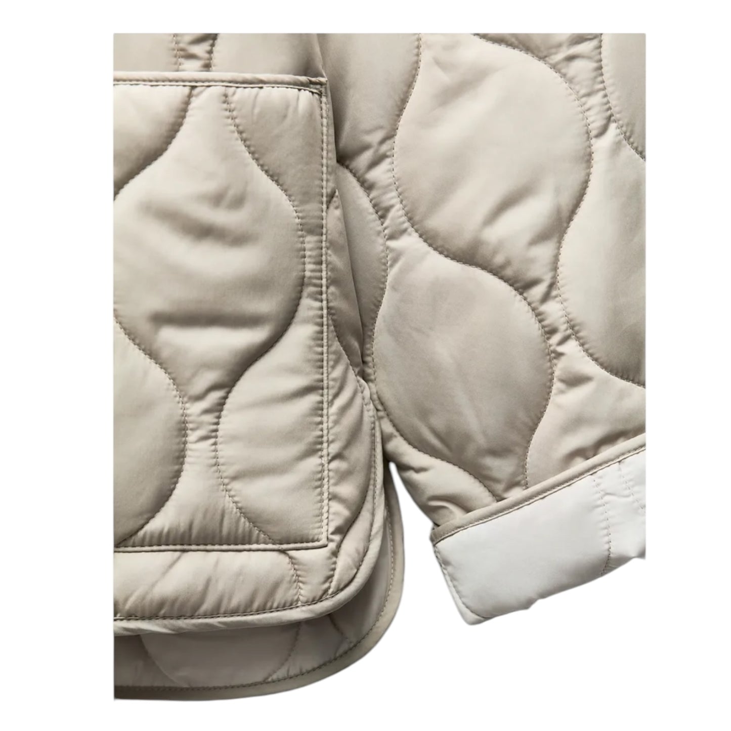 Zara Water Repellent Beige Quilted Jacket - 10/12