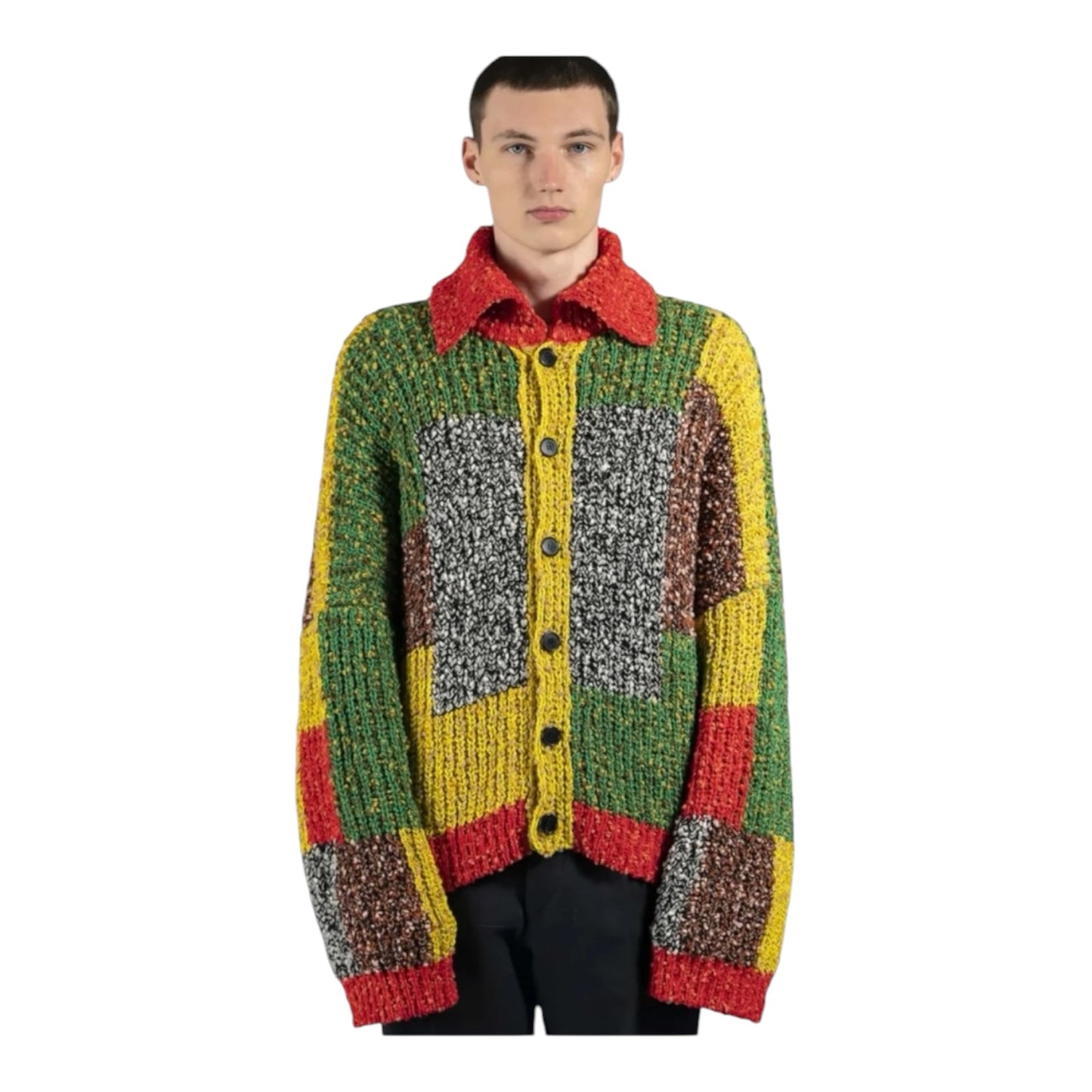 JW ANDERSON Anchor Patchwork Cardigan in Multi