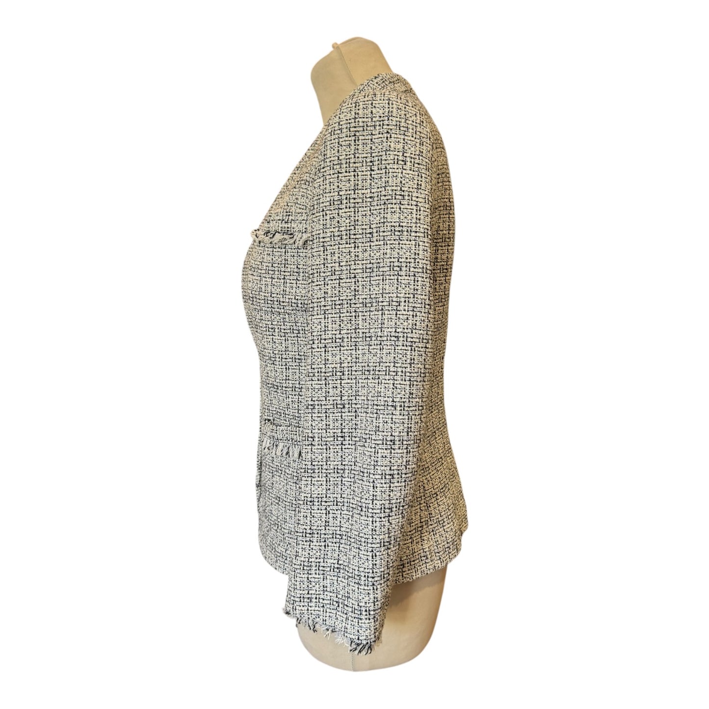 Weekend Max Mara White and Black Tweed Jacket - 8