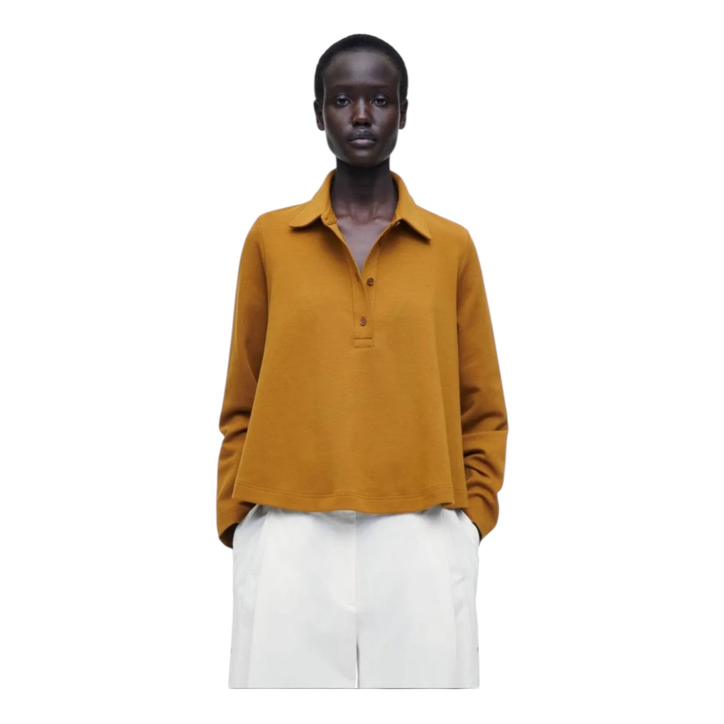 COS Mustard Flared Cotton Polo - 10/12