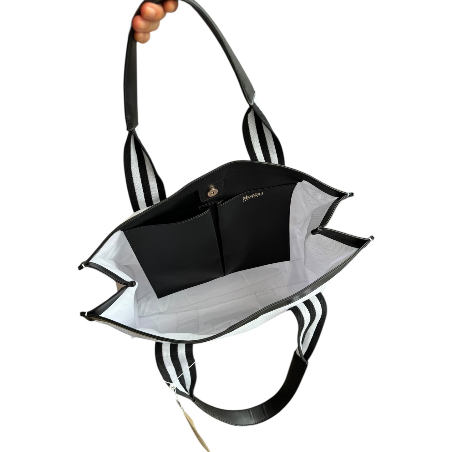 Max Mara Palau Large White and Black Tote Bag - NEW