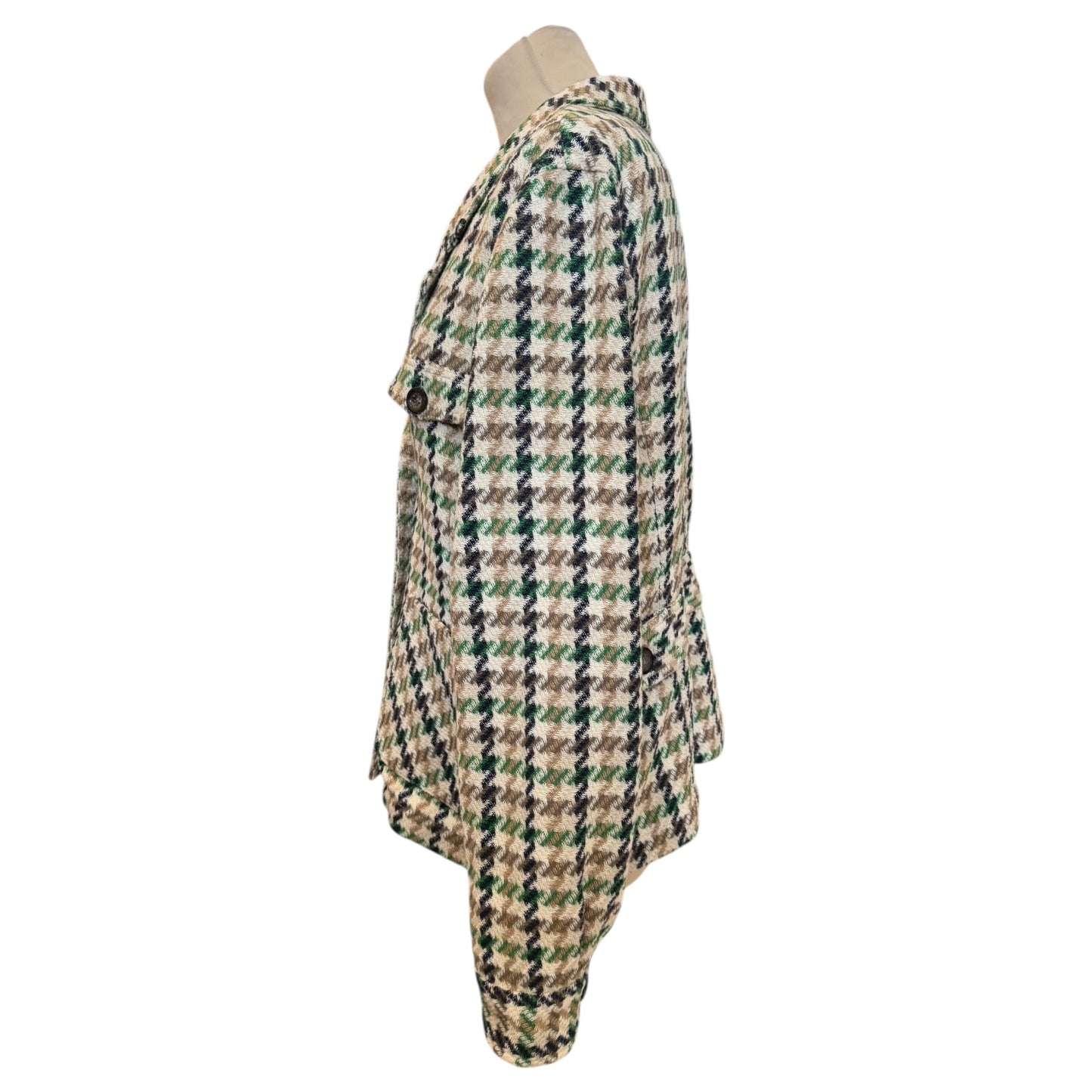 Mos Mosh Cree Duster Jacket in Cream and Green - 16