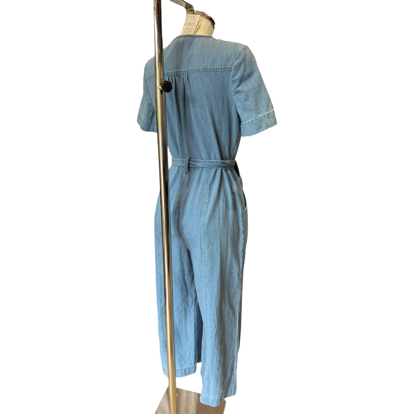 Whistles Short Sleeve Denim Jumpsuit - 10 - NEW