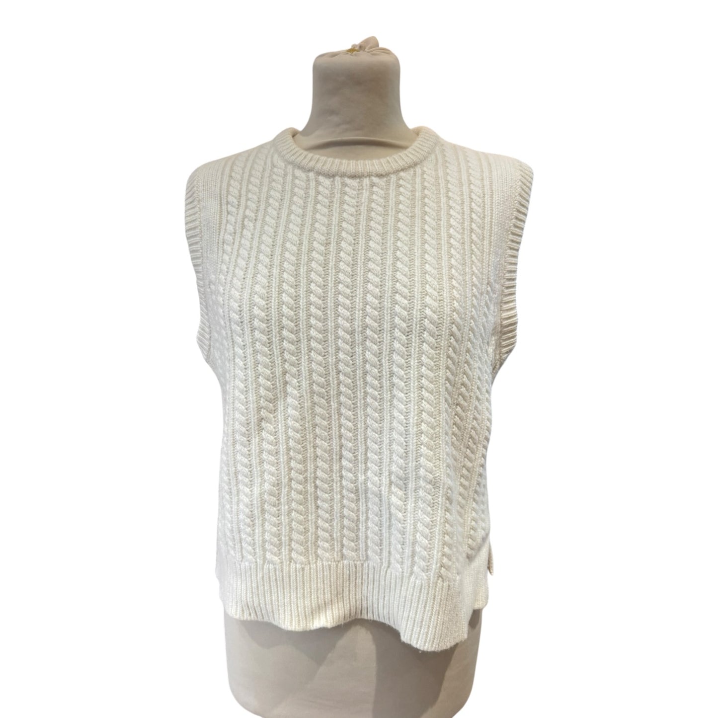 Me + Em Cream Wool and Cashmere Sweater Vest - 12/14