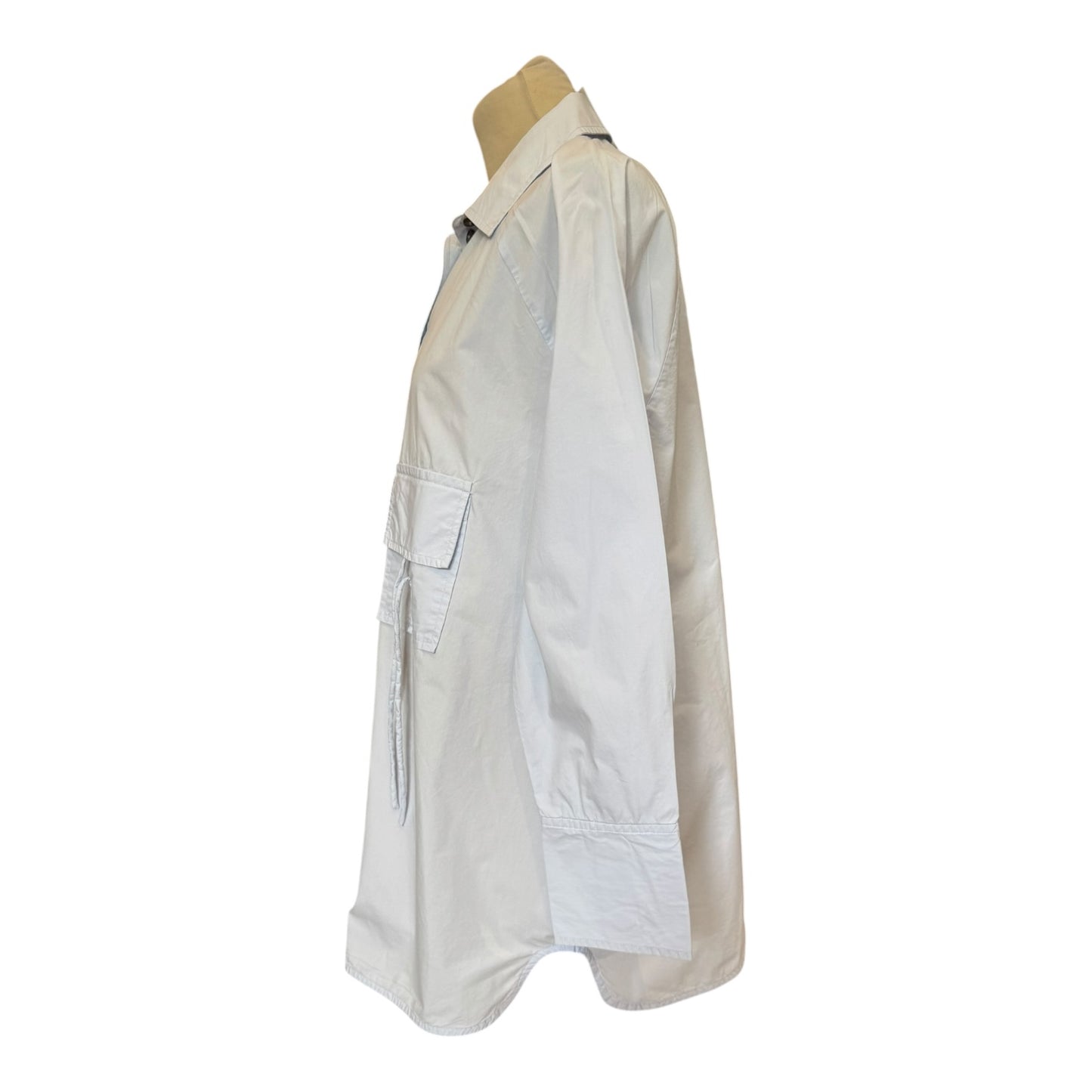 Ganni Blue Oversized Shirt in Cotton Poplin - 12