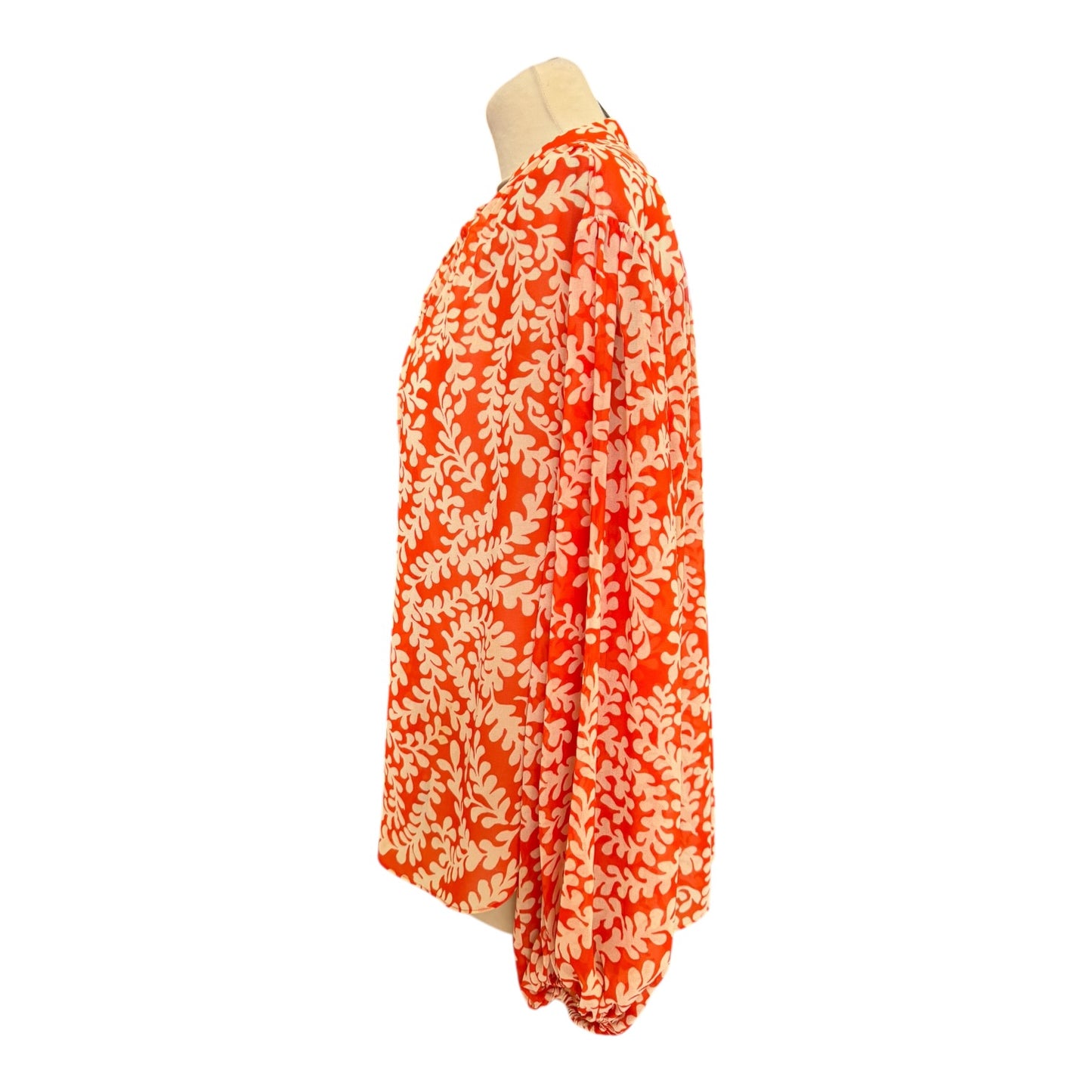 DVF Orange and Cream Bristol Printed Top - 10