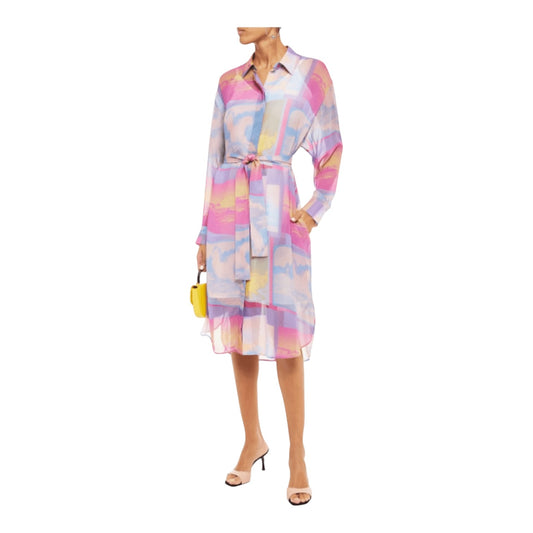 Paul Smith Belted Print Midi Shirt Dress - 14