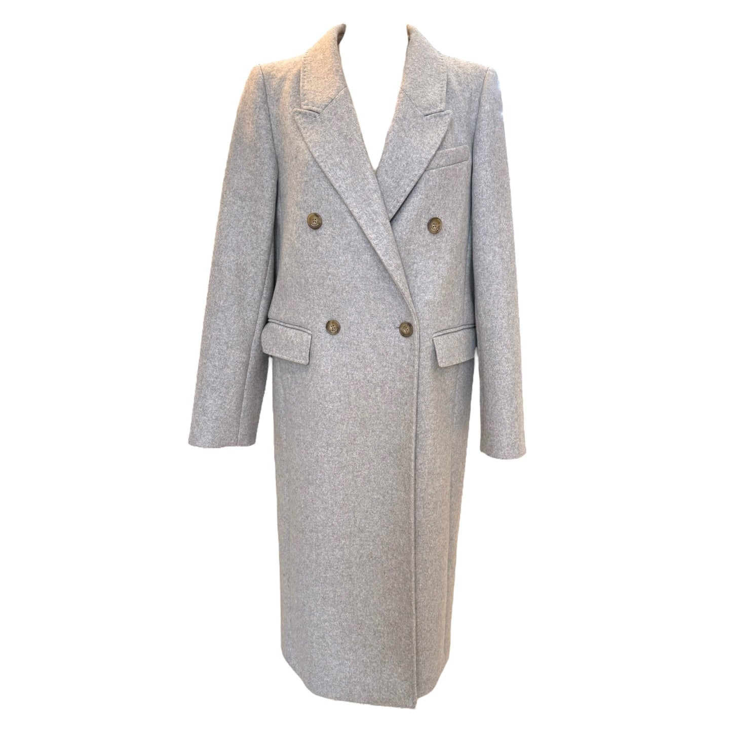 Aritzia Babaton The Constant Virgin Wool and Cashmere Long Coat in Heather Grey - 10/12