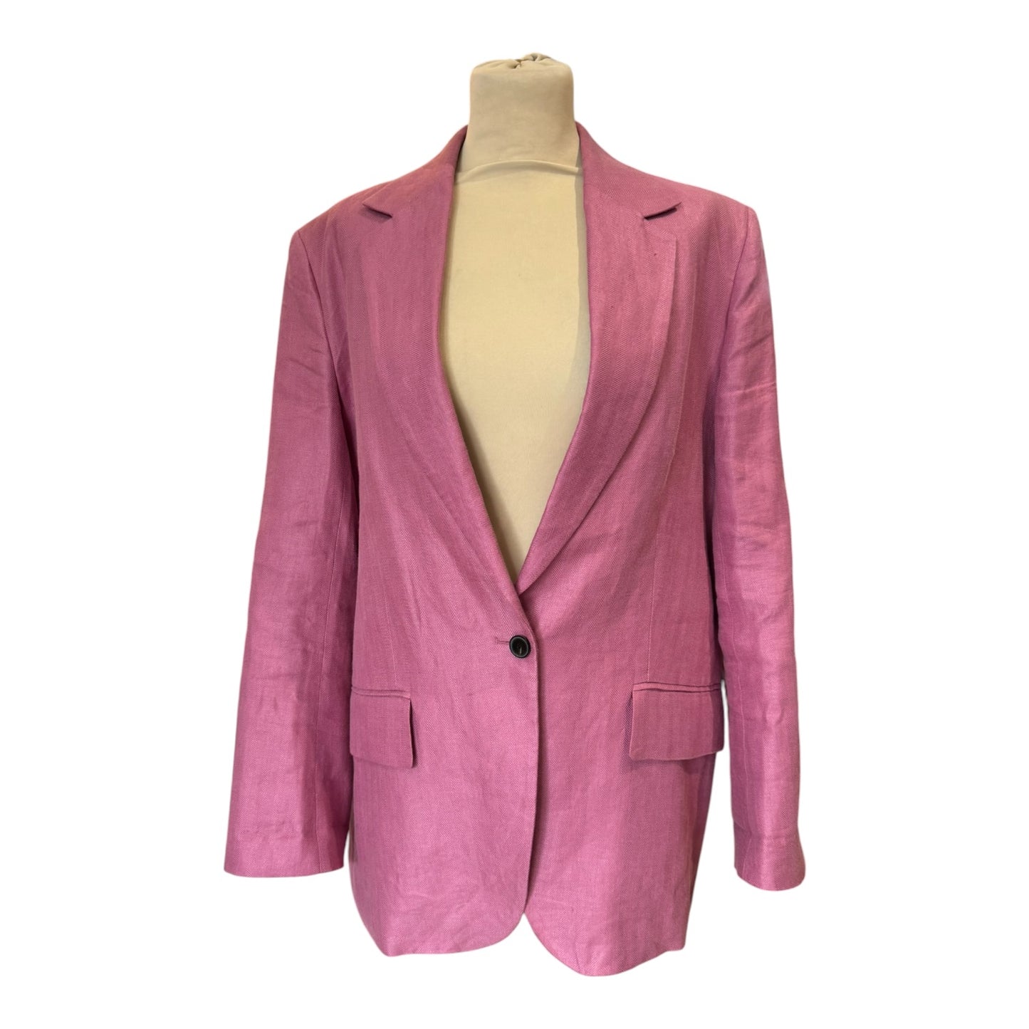 Jigsaw Pink Gibson Irish Linen Blazer - 12