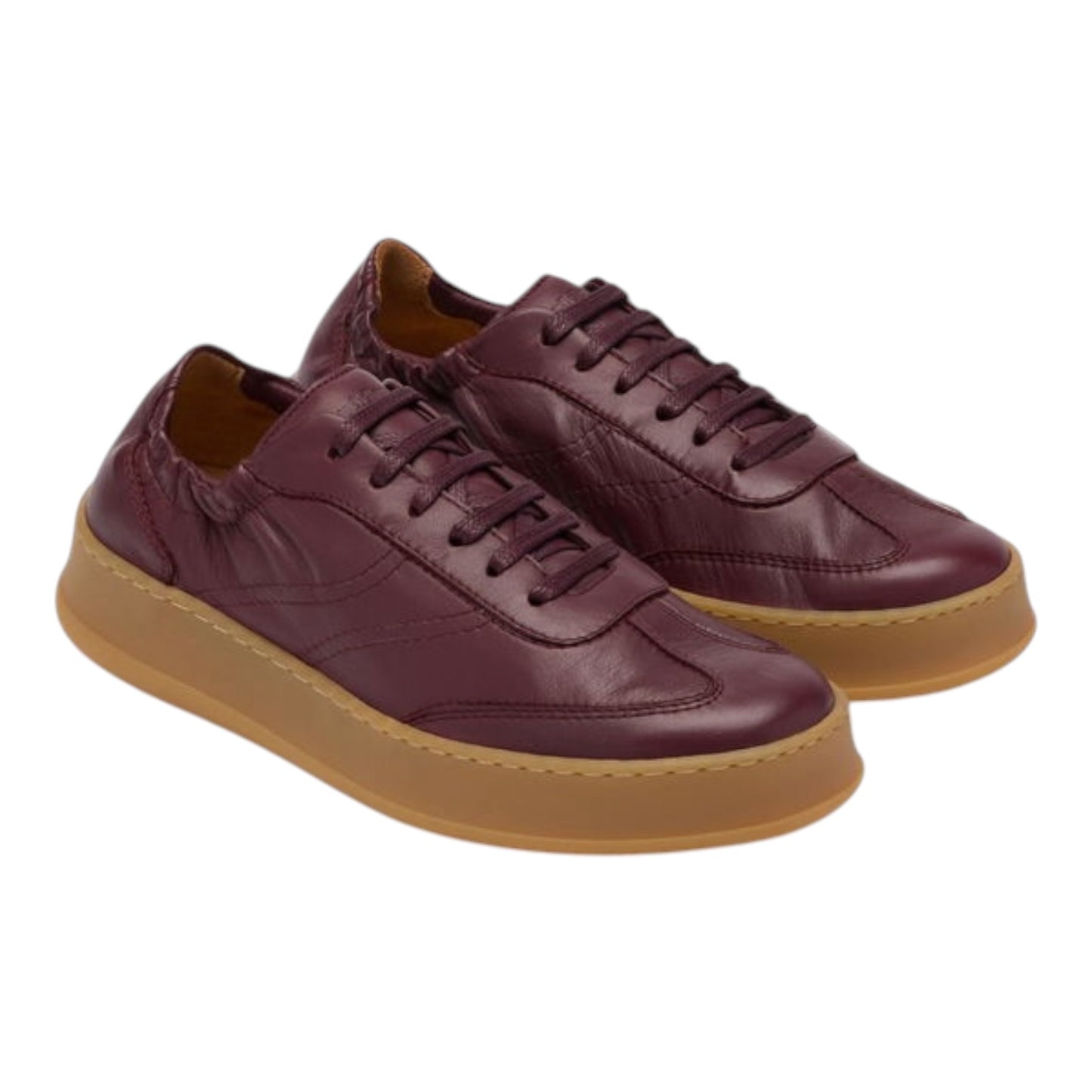Russell & Bromley Maroon Rouched Back Trainer - 40/7