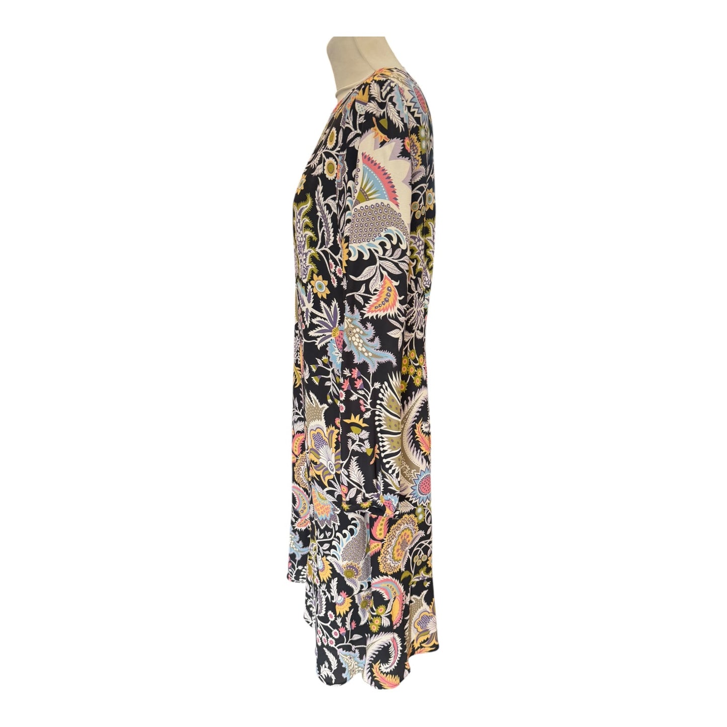 Luisa Cerano Black Paisley Dress - 14 - NEW