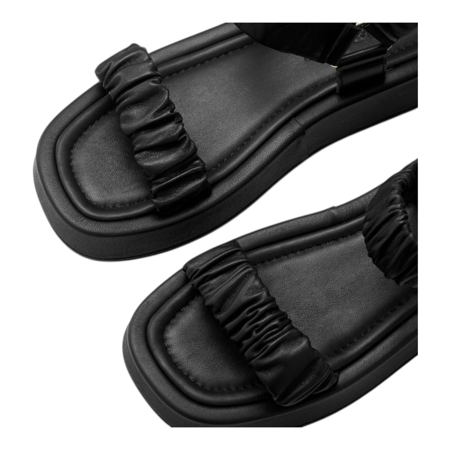 Russell & Bromley Scrunch Up Ruched Flatform Sandals - 38/5