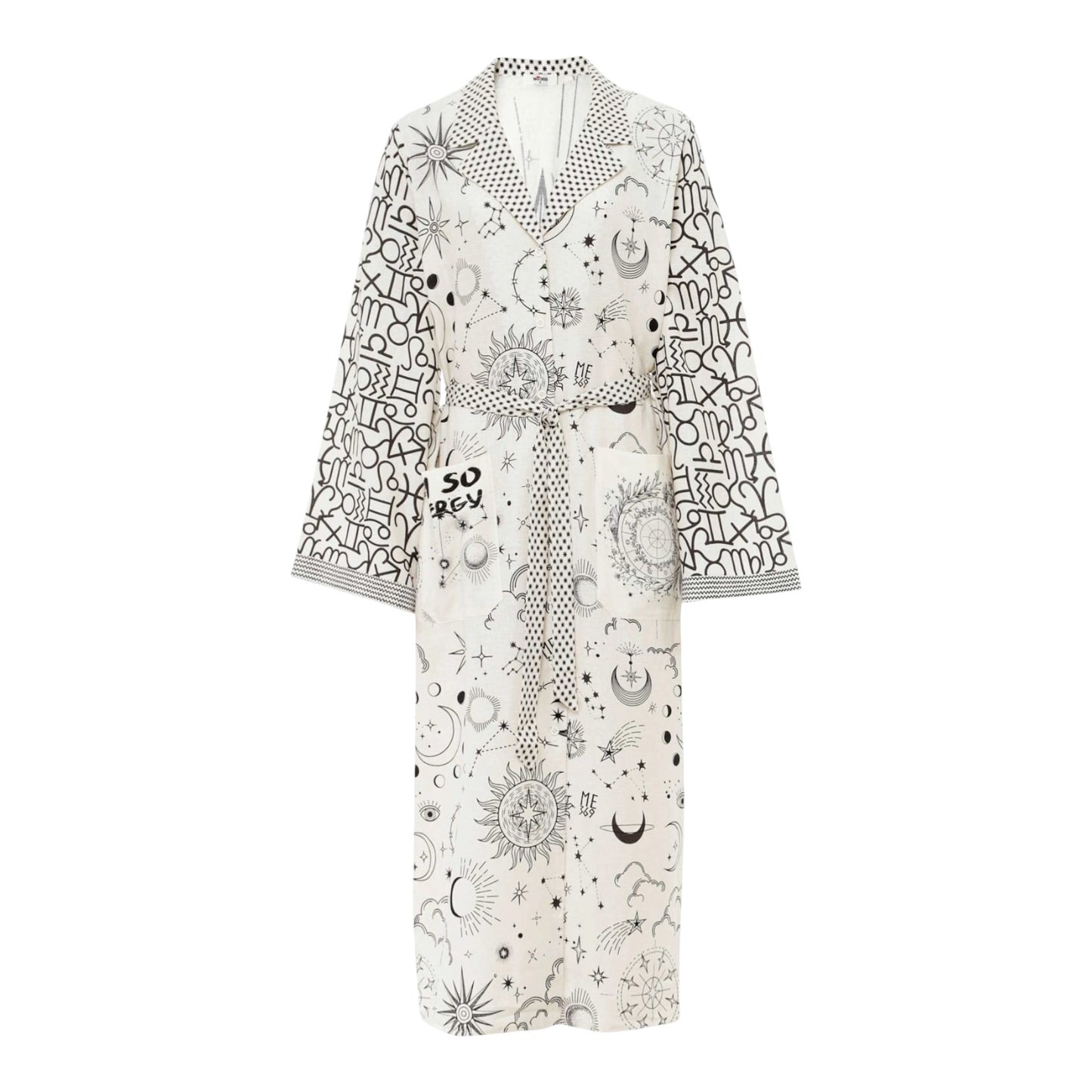ME369 Zodiac Print Nova Linen Shirt Dress - 10