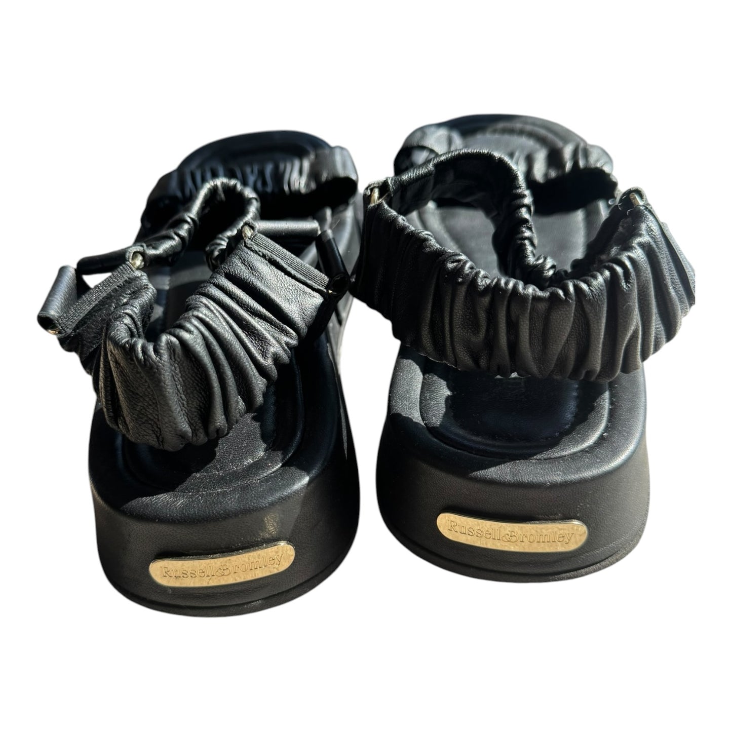 Russell & Bromley Scrunch Up Ruched Flatform Sandals - 38/5