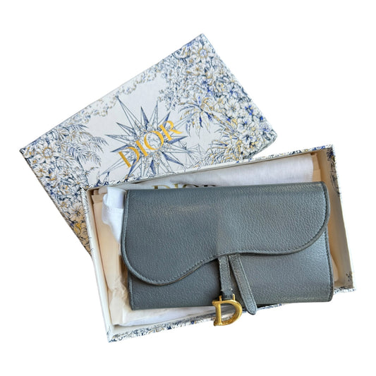 Dior Blue Grey Saddle Purse
