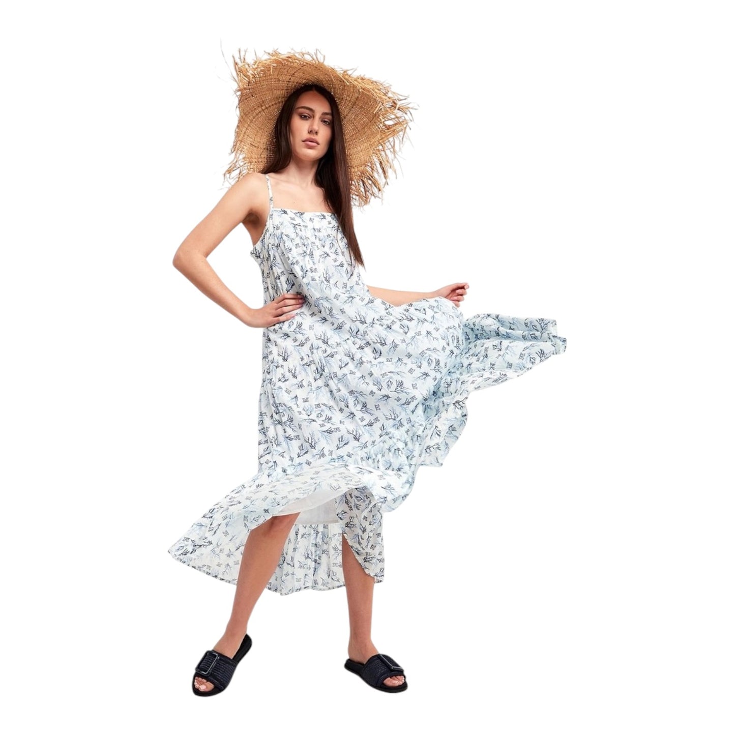 Max Mara Beachwear White and Blue Dress - 12