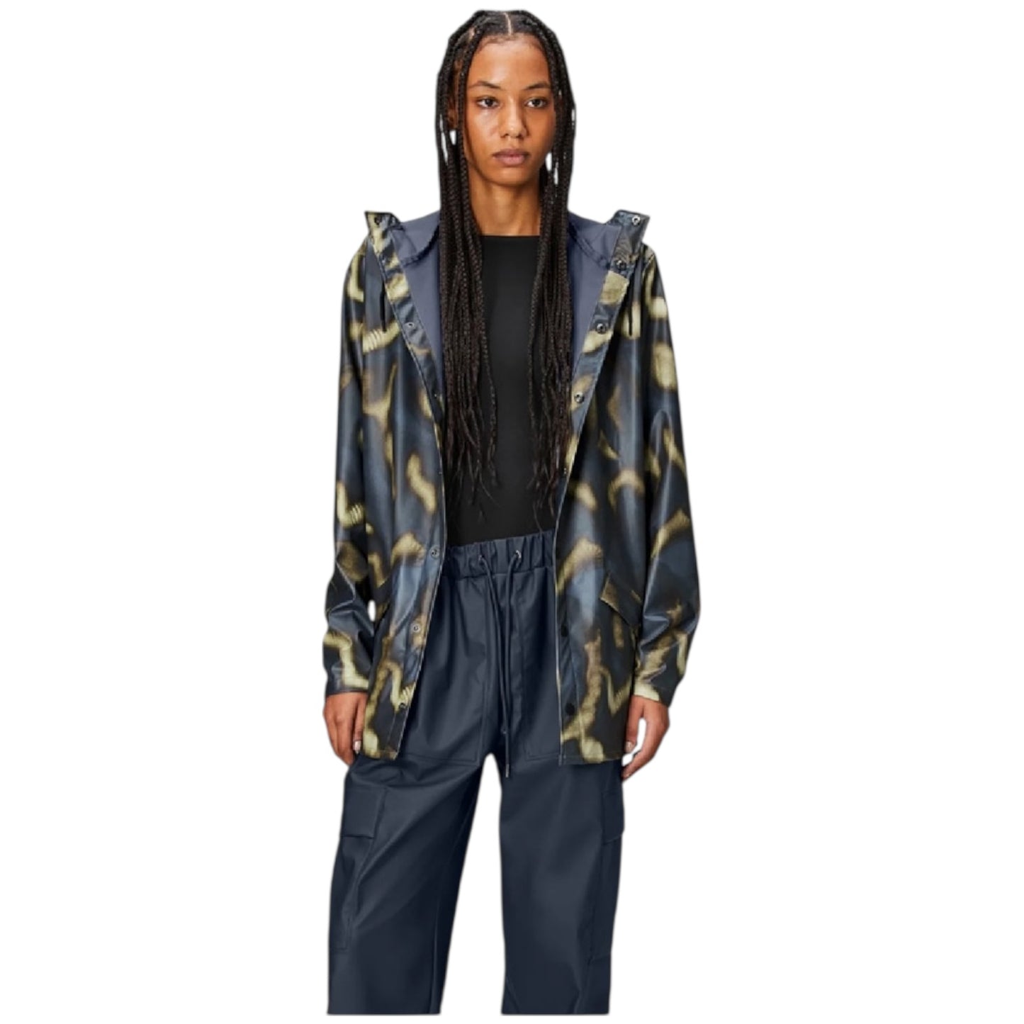 Rains Purple and Green Abstract Rain Coat - 10
