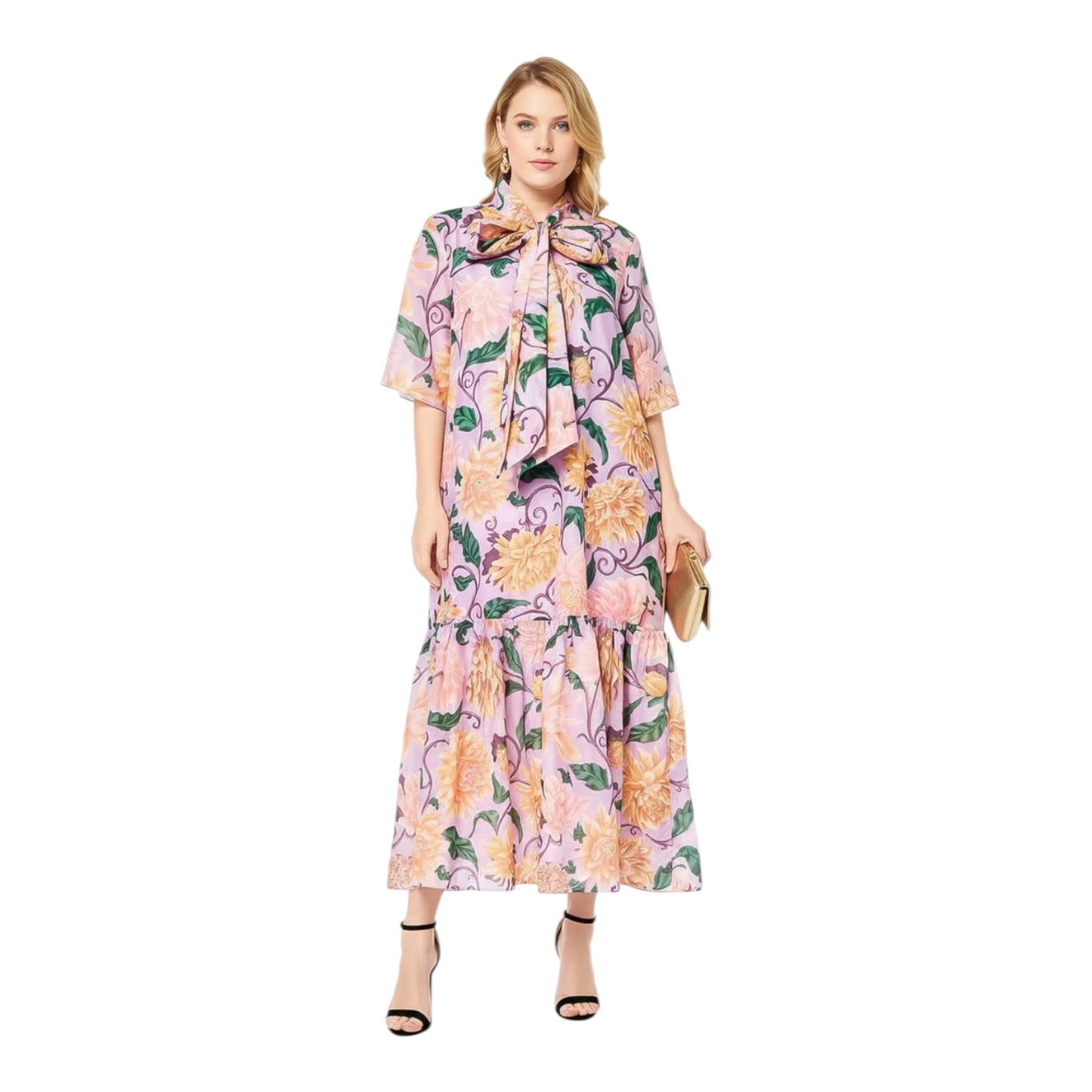 Gant Dahlia Print Maxi Dress in Cotton and Silk - 12
