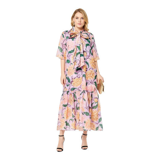 Gant Dahlia Print Maxi Dress in Cotton and Silk - 12
