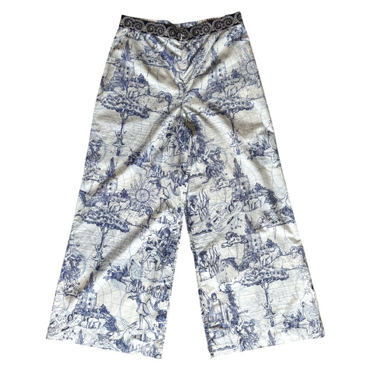 Le Sirenuse Blue and White Cotton Trousers - 10