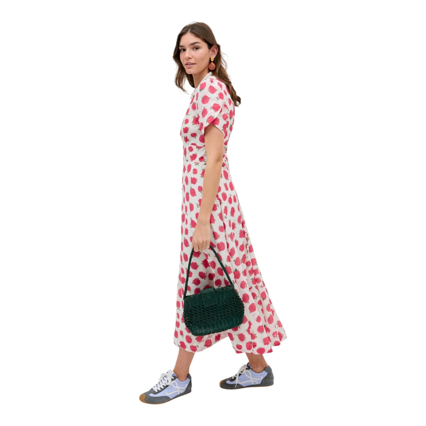 Rixo Pink  Floral Novara Cotton-Silk Midi Dress - 12