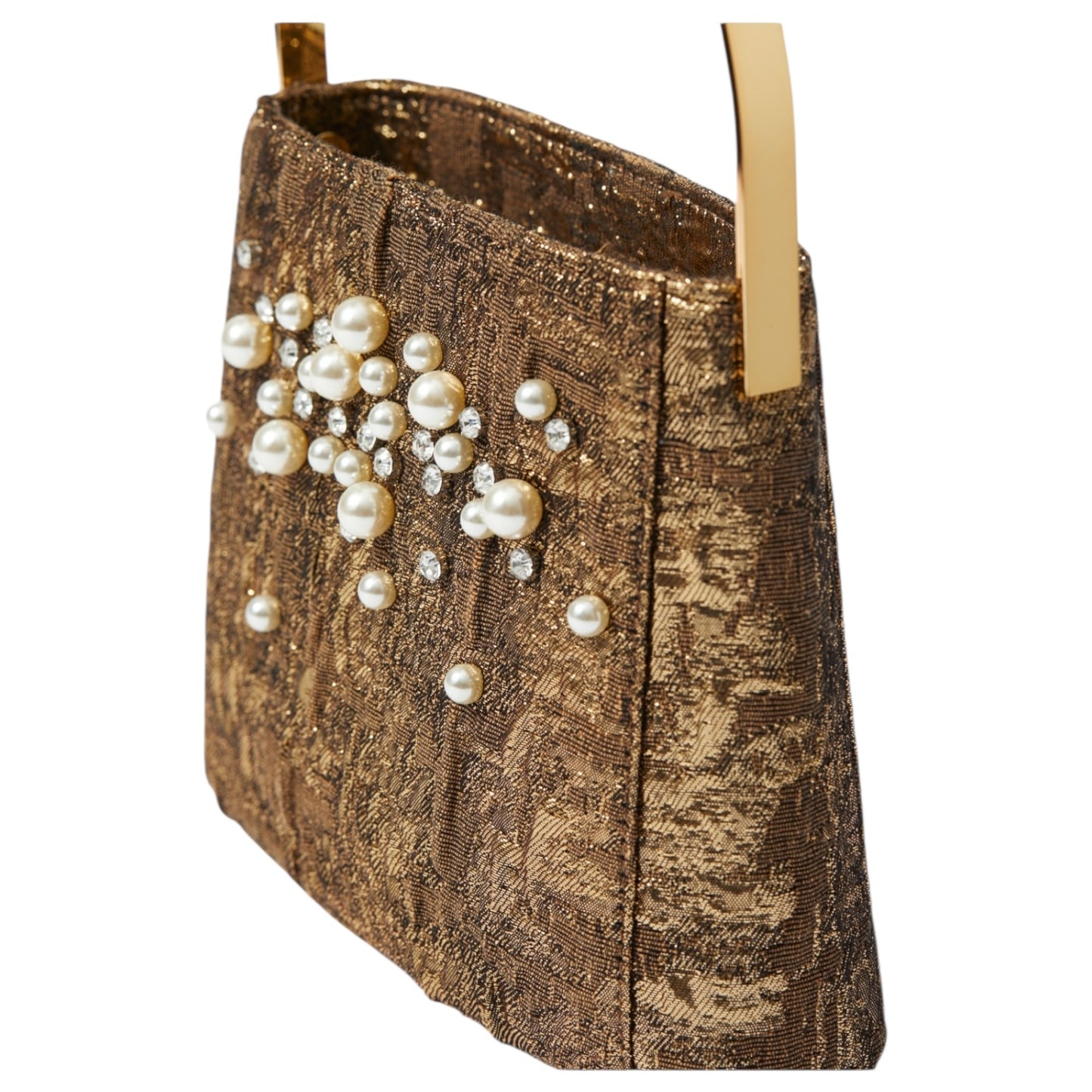 & Other Stories Gold Jacquard and Diamante Bag